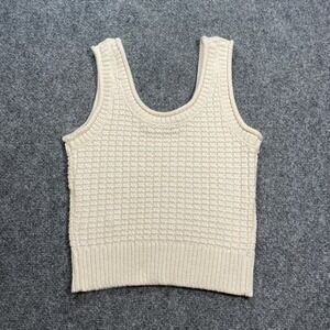 Madewell Waffle Knit Sweater Tank Top Women's XXS White Textured Sleeveless
